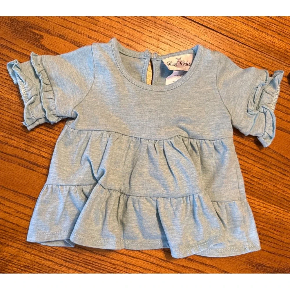 Rare Editions‎ Outfit 6-9M Ruffle Top Bell Bottom Pants